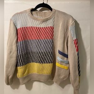 Hand knit asymmetrical funky sweater